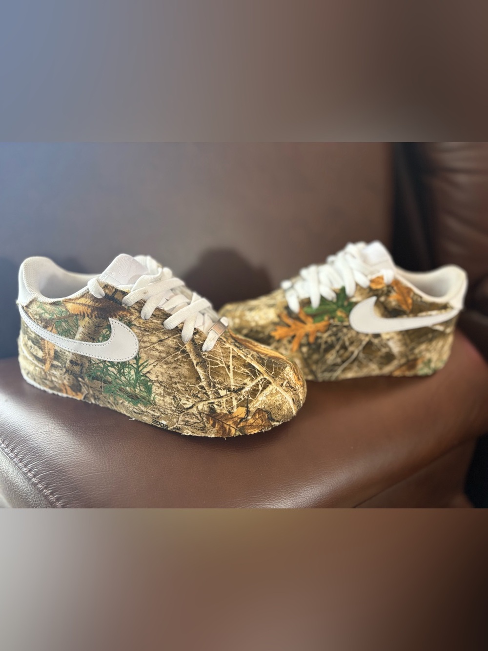 Kids Camouflage Print Sneakers with White Swoosh